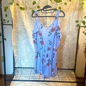 Light blue floral pattern romper